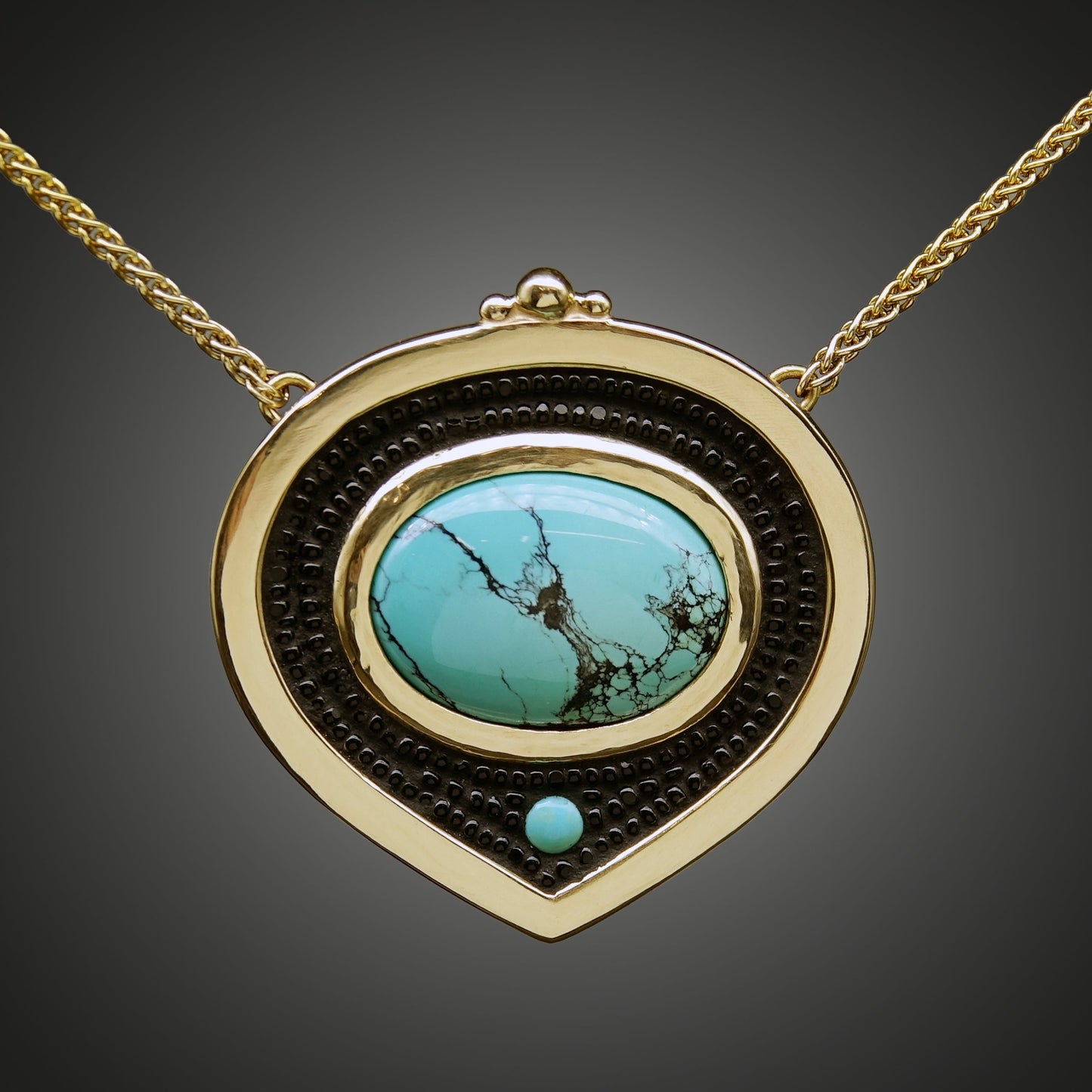 Turquoise and Gold Amulet