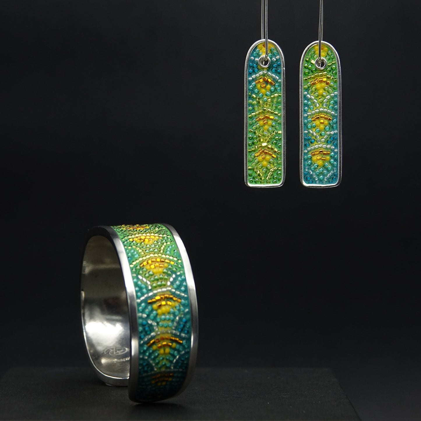 Art Deco Dragon Scales Earrings