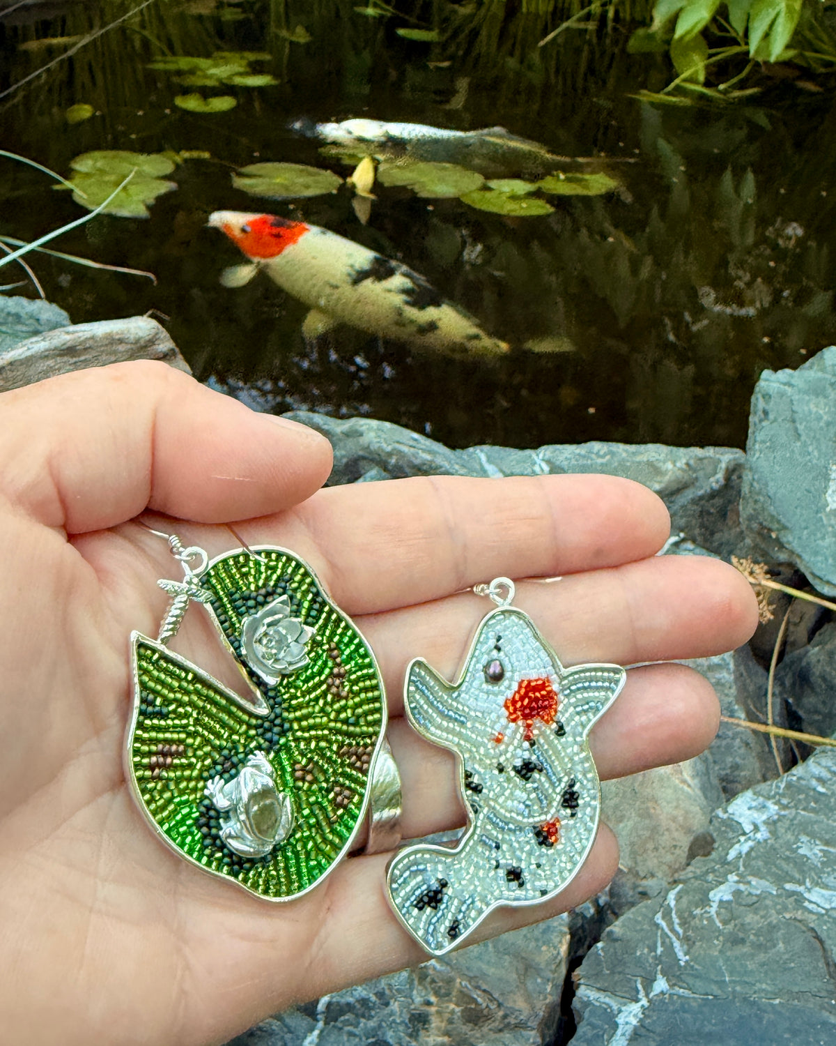 #7in7earrings 2026, Day SEVEN:"By The Pond"