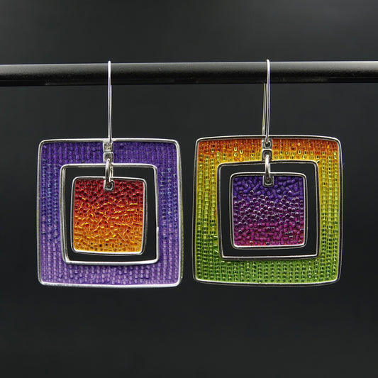 Colorful Squares Earrings