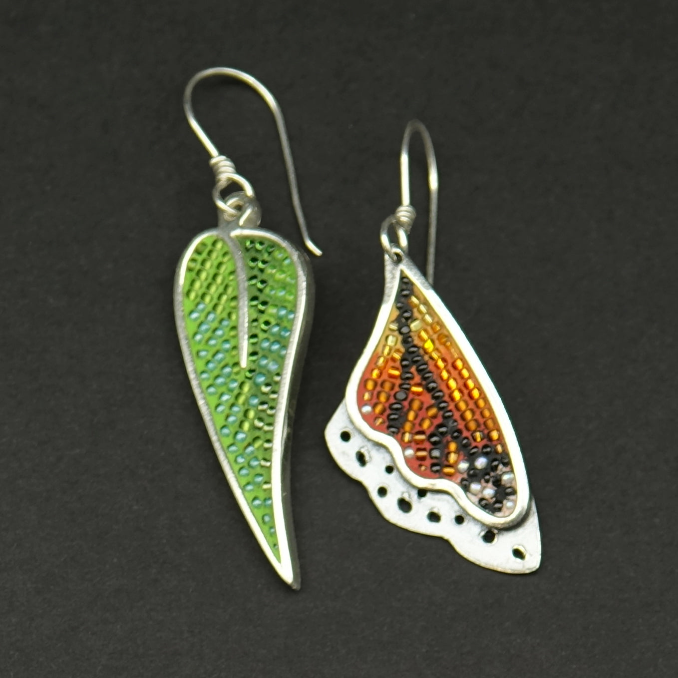Monarch and Eucalyptus Earrings