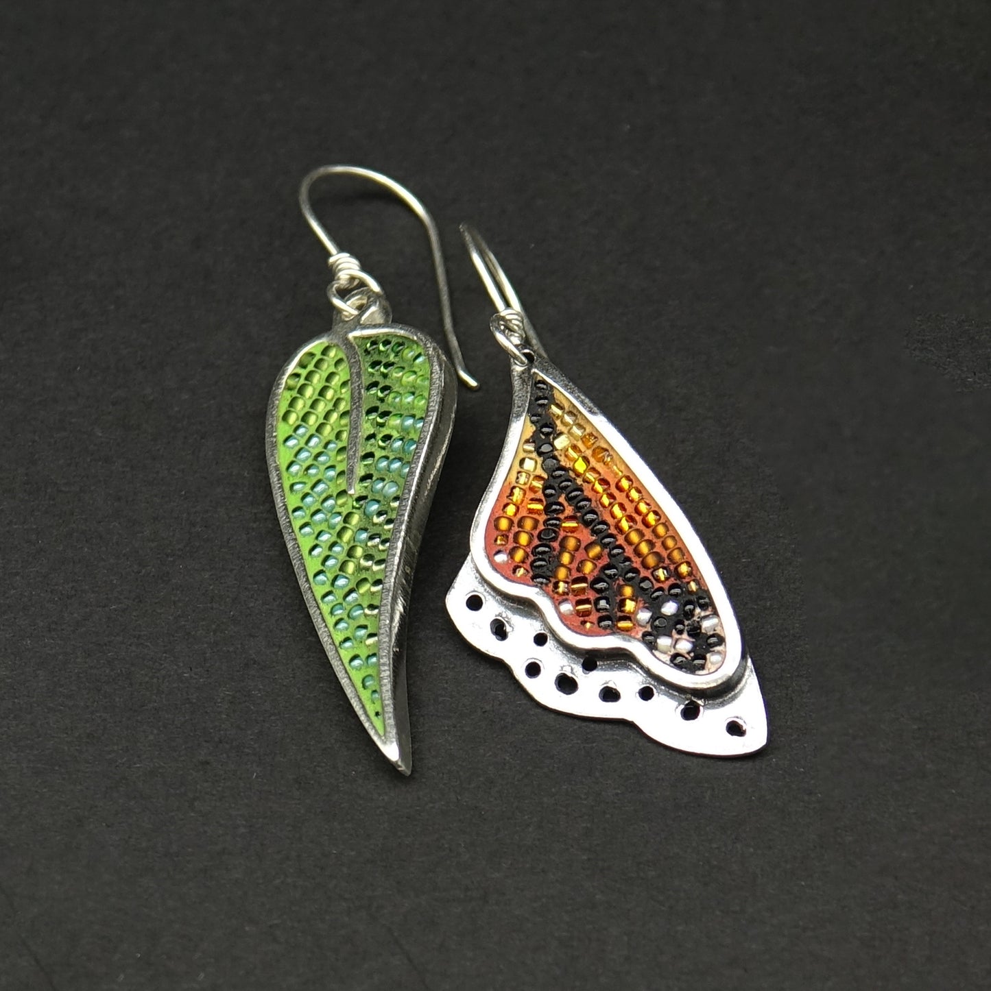 Monarch and Eucalyptus Earrings