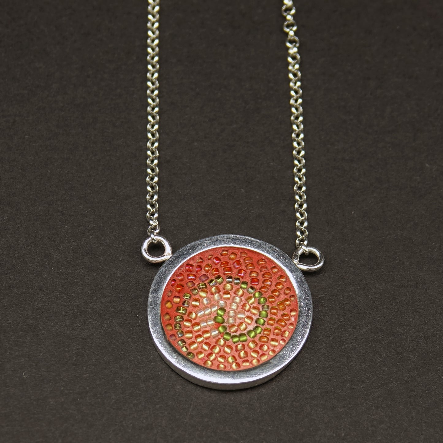 Peach Spiral Necklace